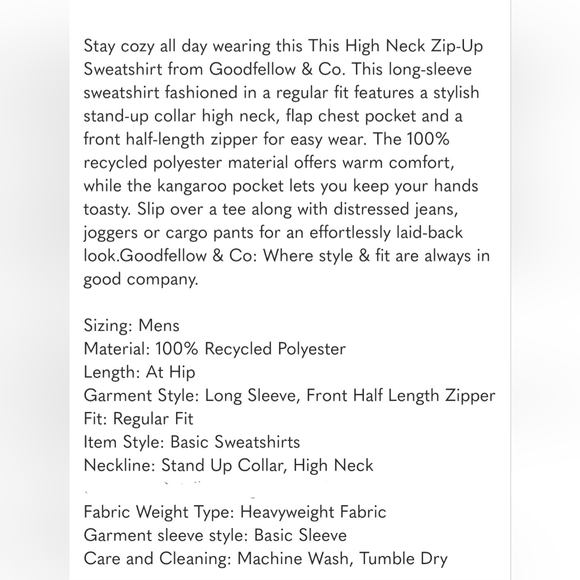 Goodfellow Quarter zip fleece XXL NWT rust orange - Picture 12 of 12